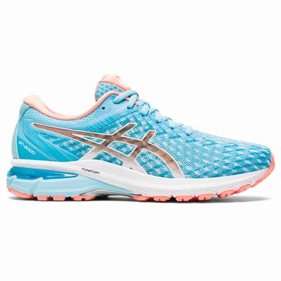 Asics Gt-2000 8 Knit - Naisten Juoksukengät - Sininen/Oranssi Koralli